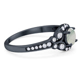 Art Deco Round Natural Stone Ring