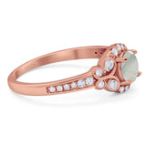 Art Deco Round Natural Stone Ring