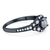 Art Deco Round Natural Stone Ring