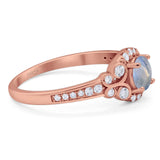 Art Deco Round Natural Stone Ring