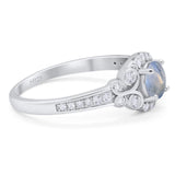 Art Deco Round Natural Stone Ring