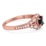 Art Deco Round Natural Stone Ring