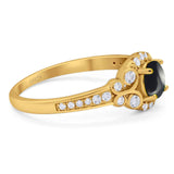 Art Deco Round Natural Stone Ring