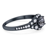 Art Deco Round Natural Stone Ring