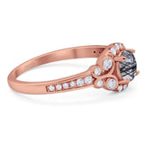 Art Deco Round Natural Stone Ring