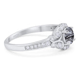 Art Deco Round Natural Stone Ring