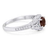 Art Deco Round Natural Stone Ring