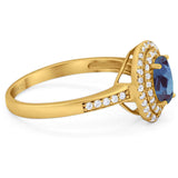 Art Deco Oval Natural Stone Halo Ring