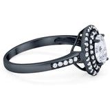 Art Deco Oval Natural Stone Halo Ring