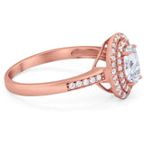 Art Deco Oval Natural Stone Halo Ring