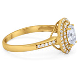 Art Deco Oval Natural Stone Halo Ring