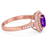 Art Deco Oval Natural Stone Halo Ring