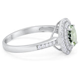 Art Deco Oval Natural Stone Halo Ring