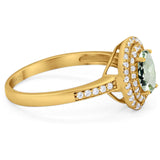 Art Deco Oval Natural Stone Halo Ring