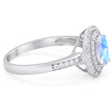 Art Deco Oval Natural Stone Halo Ring