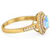 Art Deco Oval Natural Stone Halo Ring