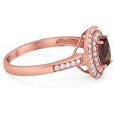 Art Deco Oval Natural Stone Halo Ring