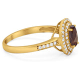 Art Deco Oval Natural Stone Halo Ring