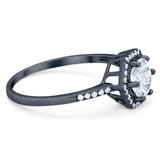 Round Natural Stone Hexagonal Ring