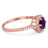 Round Natural Stone Hexagonal Ring