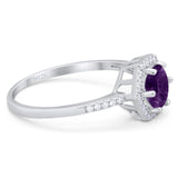 Round Natural Stone Hexagonal Ring