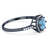 Round Natural Stone Hexagonal Ring