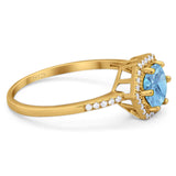 Round Natural Stone Hexagonal Ring