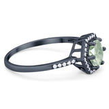 Round Natural Stone Hexagonal Ring