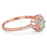 Round Natural Stone Hexagonal Ring