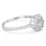 Round Natural Stone Hexagonal Ring