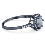 Round Natural Stone Hexagonal Ring