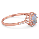 Round Natural Stone Hexagonal Ring