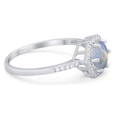 Round Natural Stone Hexagonal Ring