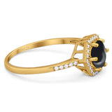 Round Natural Stone Hexagonal Ring