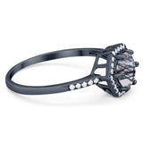 Round Natural Stone Hexagonal Ring