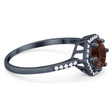 Round Natural Stone Hexagonal Ring