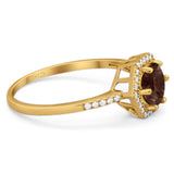 Round Natural Stone Hexagonal Ring