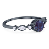 Vintage Style Round Natural Stone Beaded Ring