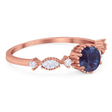 Vintage Style Round Natural Stone Beaded Ring