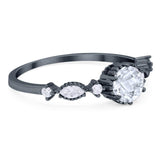 Vintage Style Round Natural Stone Beaded Ring