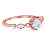 Vintage Style Round Natural Stone Beaded Ring