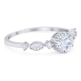 Vintage Style Round Natural Stone Beaded Ring