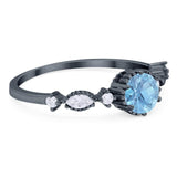 Vintage Style Round Natural Stone Beaded Ring