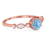 Vintage Style Round Natural Stone Beaded Ring