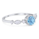 Vintage Style Round Natural Stone Beaded Ring