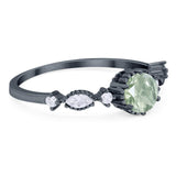 Vintage Style Round Natural Stone Beaded Ring