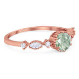 Vintage Style Round Natural Stone Beaded Ring