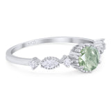 Vintage Style Round Natural Stone Beaded Ring