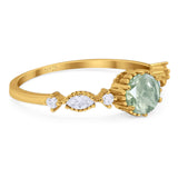 Vintage Style Round Natural Stone Beaded Ring