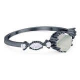 Vintage Style Round Natural Stone Beaded Ring